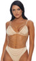 Draped body chain with halter neck and adjustable lobster clasp closure.