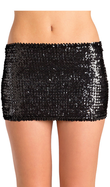 Low rise sequin skirt, pull on style. 