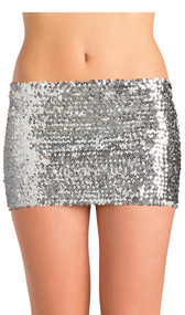 Low rise sequin skirt, pull on style. 