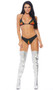 Straight Fire Racer Girl costume includes adjustable triangle bikini top with halter neck and flame print. Matching cheeky shorts also included. Two piece set.