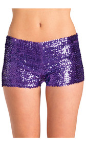 Low rise sequin booty shorts, pull on style.