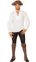 Men's long sleeve pirate style shirt with ruffled sleeves and collar, and lace up detail.