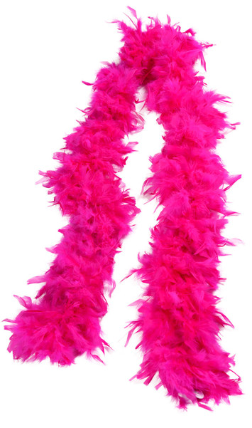Hot pink feather boa. 72" long.