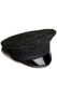 Bling patrol style cop hat with rhinestone overlay and vinyl brim. This is a rigid, non-collapsible, non-adjustable hat.