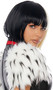 Two-toned black and white bob style wig. Short and straight with bangs.
