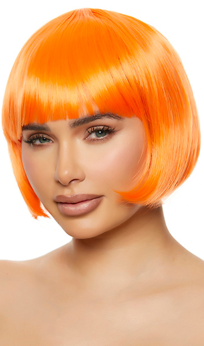 Orange Bob Wig Bangs