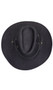 Faux suede cowboy costume hat features a rope band detail, gold vents on each side, and attached adjustable rope chin strap.