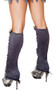 Faux fur and suede legwarmers with front lace up detail. Pair.
