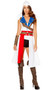 Assassin's Protector costume includes sleeveless asymmetrical overcoat with hood and attached sash, holster with buckle, arm band, shorts and top. Five piece set.