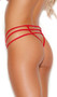 Stretch Lycra triple strap panty with butterfly embroidered applique and open cage style back.