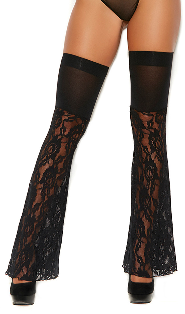 Flared Thigh High Lace Leg Warmers