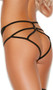 Stretch Lycra strappy panty with o ring details and cage style open back.