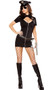 Police Hottie costume includes short sleeve mini dress with cut out neckline, zipper front and high neck. Plastic handcuffs, grommet belt, plastic baton, hat and badge also included. Six piece set.