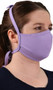 Double layer cotton face mask with adjustable tie straps that go behind the head and neck.