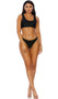 Manzanillo Bikini Set features a sports bra style bikini top with u neck and back and wide shoulder straps. High cut bikini bottoms also included. Two piece set.