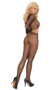 Seamless fishnet long sleeve bodystocking with open crotch.