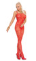Rose lace bodystocking with spaghetti straps and open crotch.