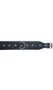 Studded leather collar with O ring detail and adjustable buckle closure.