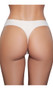Thong panty with smooth, stretch fabric, seamless edges and cotton lined crotch.