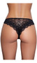 Low rise Brazilian cut lace panties with scalloped trim, mini satin bow, cotton lined crotch and cheeky back.