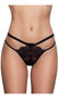 Mid rise double strap thong with cotton lined crotch. This listing is for a pack of three panties.
