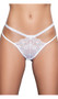 Mid rise double strap thong with cotton lined crotch. This listing is for a pack of three panties.