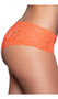 Mid rise lace brief cut panty with lined crotch and cheeky back.