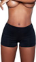 Mesh butt booster boyshort with elastic waist and rear round openings for a natural lift. Front half has a soft inner lining.