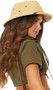 Safari style costume hat is made out of hardened straw and features a faux leather brown accent strap over the visor, side vents, and inside forehead pad for comfort and fit.