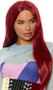 Long burgundy straight wig with center part. Unisex synthetic wig.