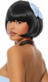 Black bob style wig with bangs. Unisex synthetic wig.