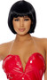 Black bob style wig with bangs. Unisex synthetic wig.