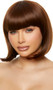 Brown bob style wig with bangs. Unisex synthetic wig.