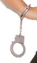 Plastic adjustable toy handcuffs with silver plastic key and safety release button. Cuffs measure just under 10-1/2" end to end.