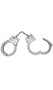 Plastic adjustable toy handcuffs with safety release button. Please note: these do not come with a key, you simply push the release lever down to open the cuffs. Cuffs measure about 3.5" from top to bottom of each cuff, and the inside diameter is about 2" at the standard adjustment. They can be adjusted smaller or larger from there. They measure about 10.5" end to end with the chain fully extended.