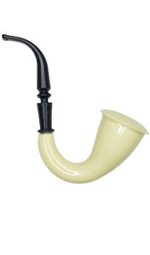 Plastic detective pipe toy costume accessory. Measures about 6-1/2" long. Calabash style.