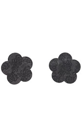 Self adhesive seamless flower shaped lace nipple covers. 