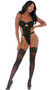 Sheer mesh cheetah print teddy features underwire cups, sexy cut outs, stretchy elastic straps, high cut on the leg, adjustable shoulder straps, and adjustable hook and eye back closures.