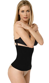 Seamless tummy body shaper with firm compression.