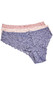 Mid rise hipster lace panty with scalloped trim, mini satin bow, elastic waistband and lined crotch. This listing is for a pack of three panties. You will receive one of each: baby pink, gray and mauve pink.