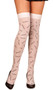 Opaque thigh high with stitches print.