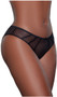 Low rise mesh bikini panty with strappy front detail, mini satin bow and lined crotch.