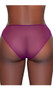 Low rise mesh bikini panty with strappy front detail, mini satin bow and lined crotch.