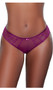 Low rise mesh bikini panty with strappy front detail, mini satin bow and lined crotch.