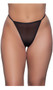 Mid rise mesh G-string panty with elastic back and lined crotch.