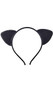 Velvet cat ear headband with rhinestone details on front of the ears. Soft covered headband.