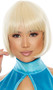 Blonde bob style wig with bangs. Unisex synthetic wig.