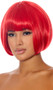Red bob style wig with bangs. Unisex synthetic wig.