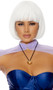 White bob style wig with bangs. Unisex synthetic wig.