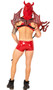 Devil costume wings feature dragon scale detailing, pointed claws and black elastic shoulder straps.